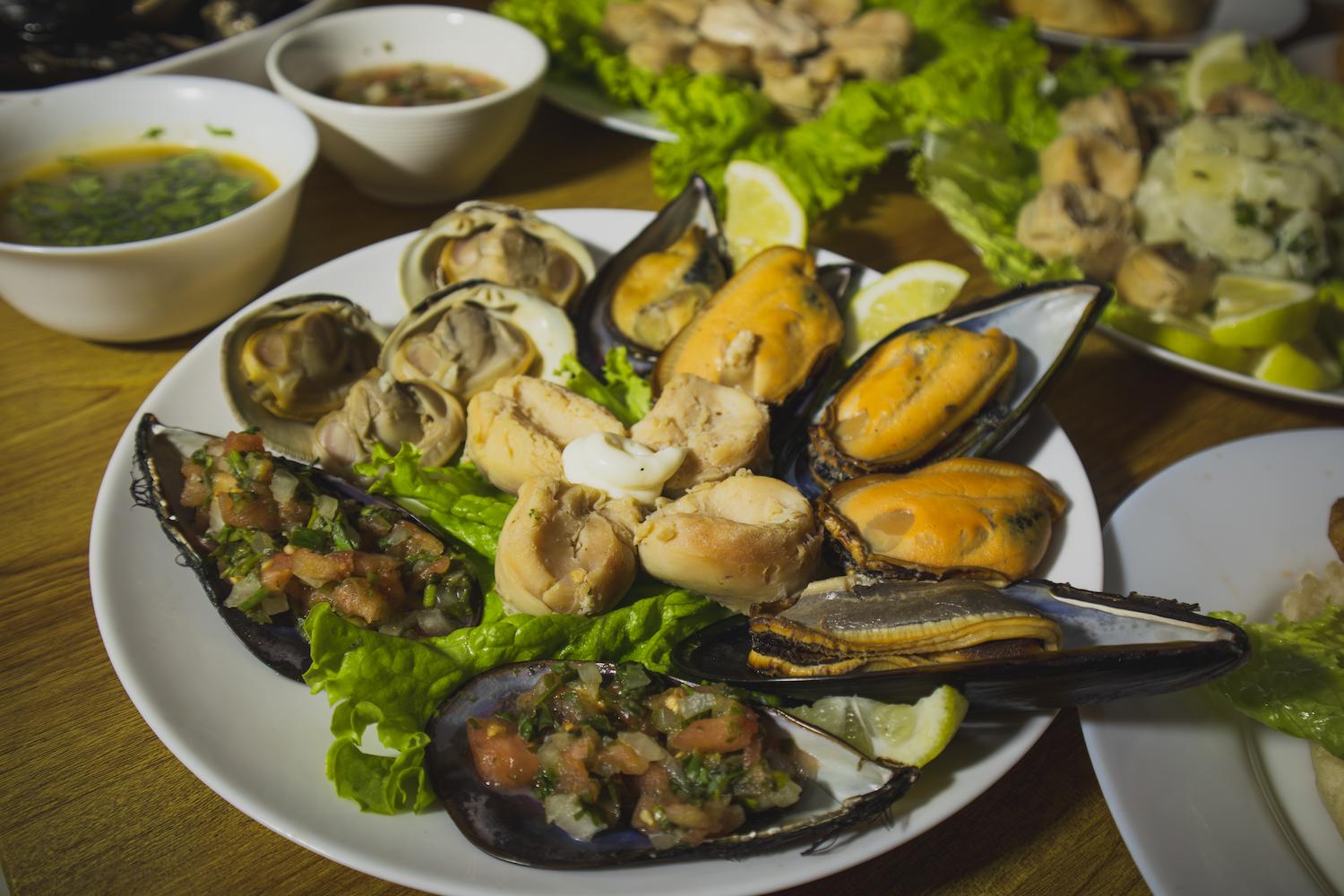 Surtido de mariscos frescos
